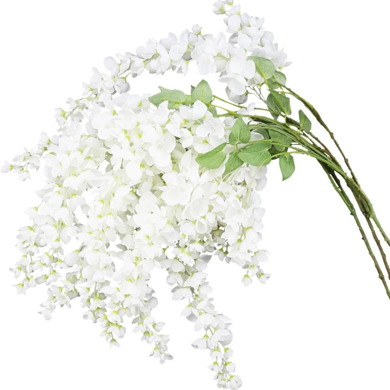 guirlande fleurs artificielles violettes blanches modernes decoration maison exterieur mariage anniversaire baby shower