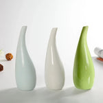 vase céramique moderne vert clair blanc bleu clair uni opacité table decoration