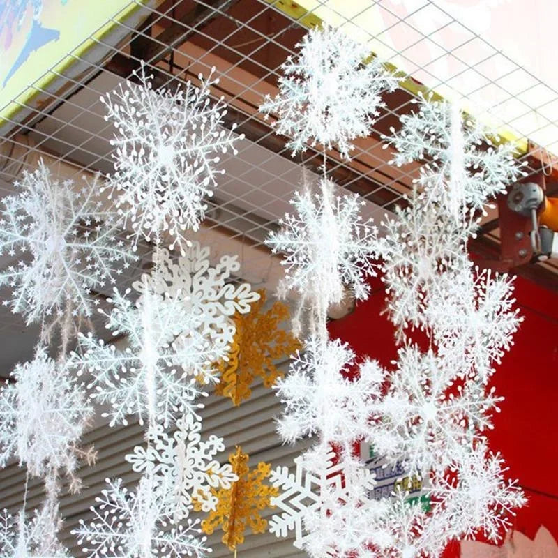 Flocons de neige blancs décoratifs pour sapin de Noël