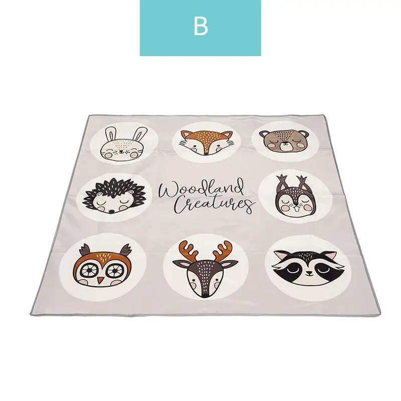 tapis anti dérapant enfant motif canards beige jaune texture pointillée moderne pliable activité jeu
