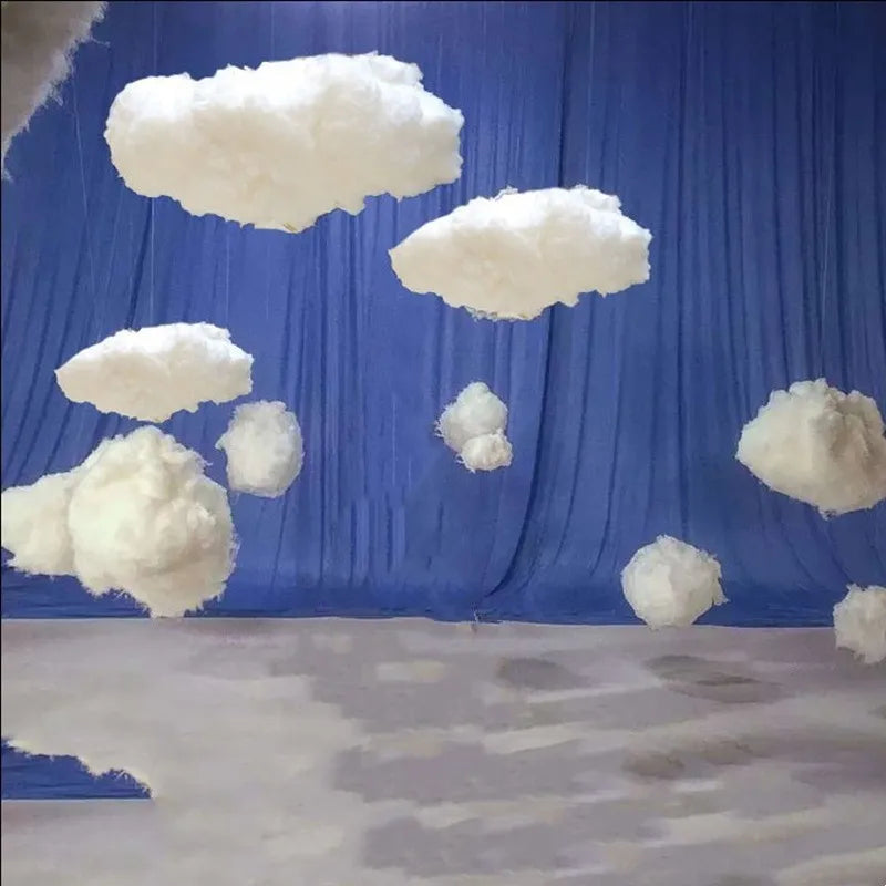 décoration nuages blancs coton modernes mariage anniversaire noël événements multiples tailles.instructions crochets cordons