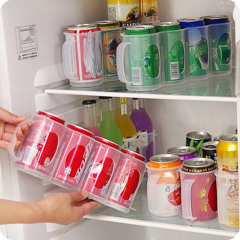 porte boisson transparent adhésif moderne rangement canettes bouteilles réfrigérateur compartiments utilitaire économique