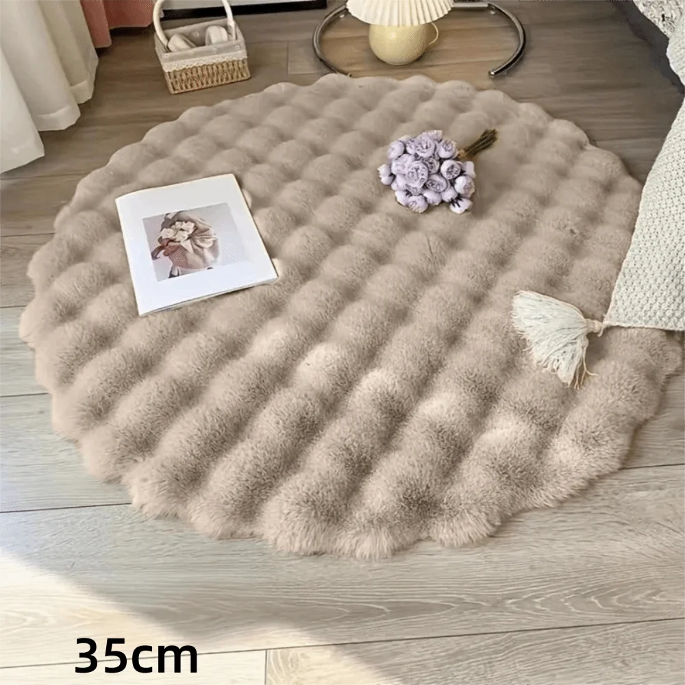 coussin doux blanc gris rose vert peluche moderne diametre 35cmwasher
