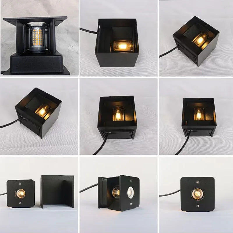 applique murale led 9w g9 noir blanc contemporaine verre borosilicate ip65