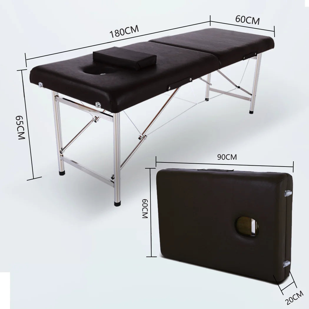 table massage pliante professionnelle moderne oreiller noir simili cuir mousse