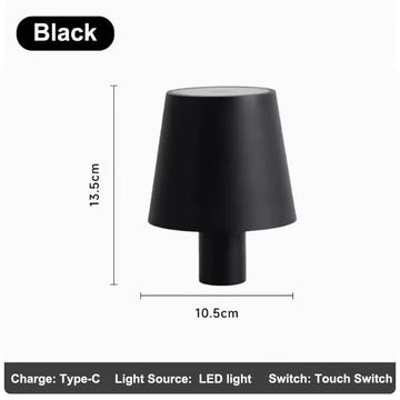 lampe table led rechargeable tactile noir vert rose jaune beige moderne minimaliste