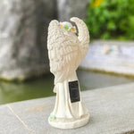 statue ange blanc plumes fleurs base décorative jardin classiqueextérieur résine