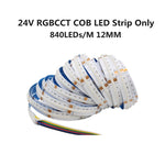 ruban led coB blanc multicolore moderne 24v 840leds câbles non isolés double sided tape