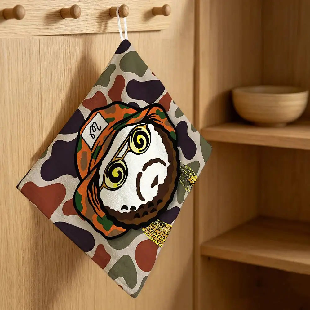 serviette main suspendue polyester coton dessin animé crochets cuisine salon