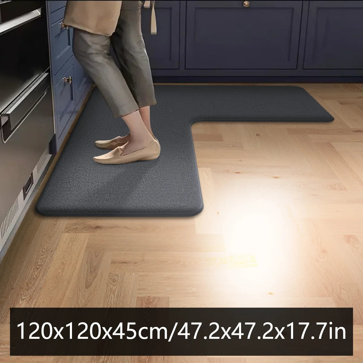tapis sol antidérapant gris foncé moderne uni doux cuisine salle bain porte chambreintérieur