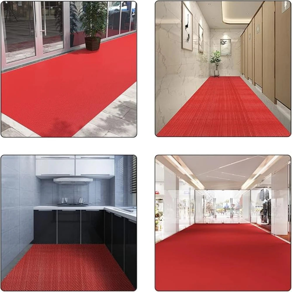 tapis antidérapant pvc moderne rouge vert gris nid d'abeille intérieur extérieur perforé utilitaire