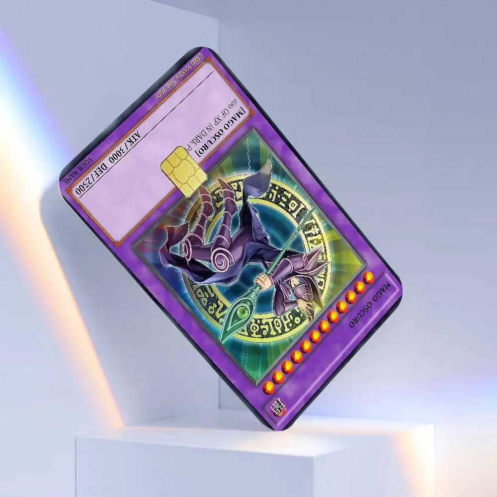 cartes jeu yu gi oh monster stickers adhésifs waterproof credit debit carte violet vert