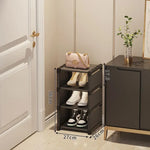 étagère chaussures moderne rangement noir blanc réutilisable simple fixations incluses