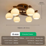 plafonnier moderne bois foncé blanc scandinave lampes éclairage salon chambre