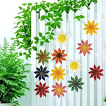 décorations murales métal fleurs tournesols colorées champêtre fixations oeilletsextérieur jardin cloisons artistiques