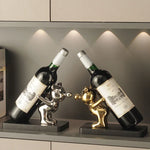 porte bouteille décoratif figurines animales moderne or argent noir vert semi transparent