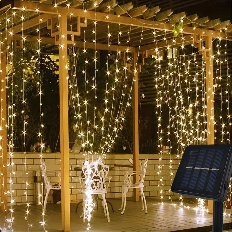 rideau lumineux led extérieur 300cm 300leds blanc multicolore moderne clips