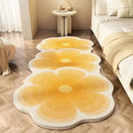 tapis acrylique fleurs stylisées moderne jaune bleu vert rose chambre maison prière décoratif salle