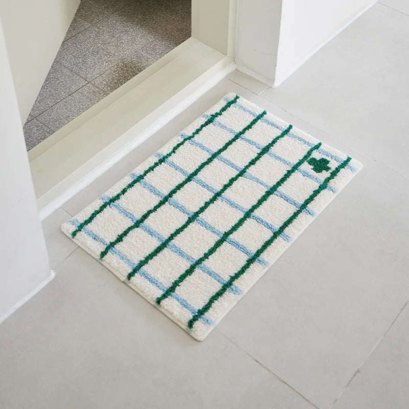 tapis moderne antidérapant polyester doux blanc vert bleu rouge marron noir