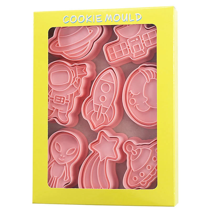 outils pâtisserie emporte pièces biscuits animaux dessin animé cartoon orange vert rose beige