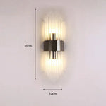 applique murale moderne or noir transparentes 35cm 56cm e14 g9