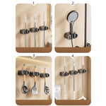 support mural moderne ustensiles cuisine balais organisation salle bain adhésif respectueux environnement gris blanc