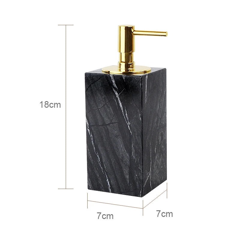 ensemble accessoires salle bain marbre noir rangement brosse dents dentifrice moderne luxe