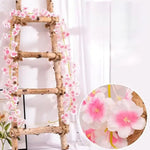 guirlande fleurs artificielles rose clair 1m8 décoration romantique intérieur 135 fleurs rangée