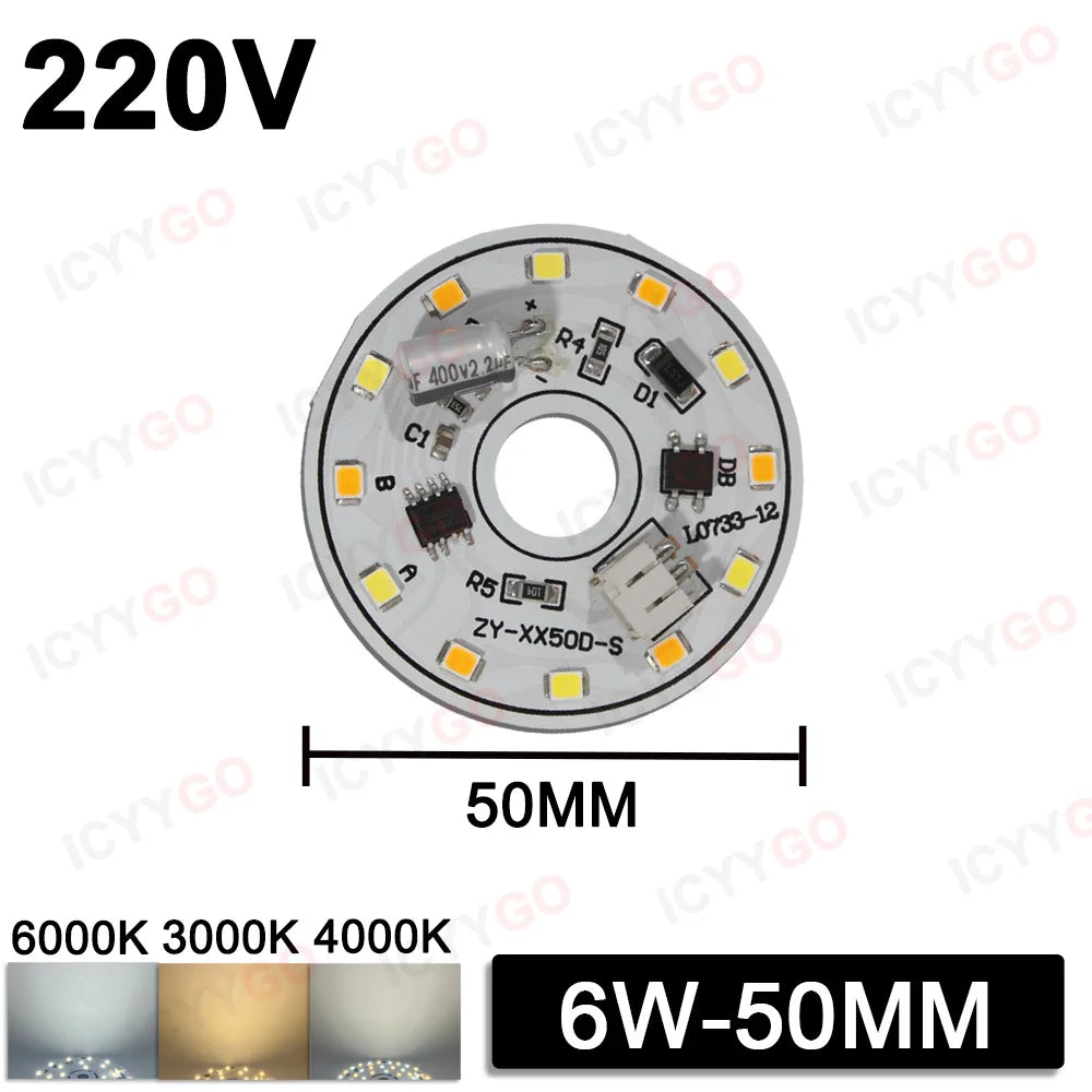 source lumineuse led 12w 24w 36w couleurs blanc moderne rond autoinstallation