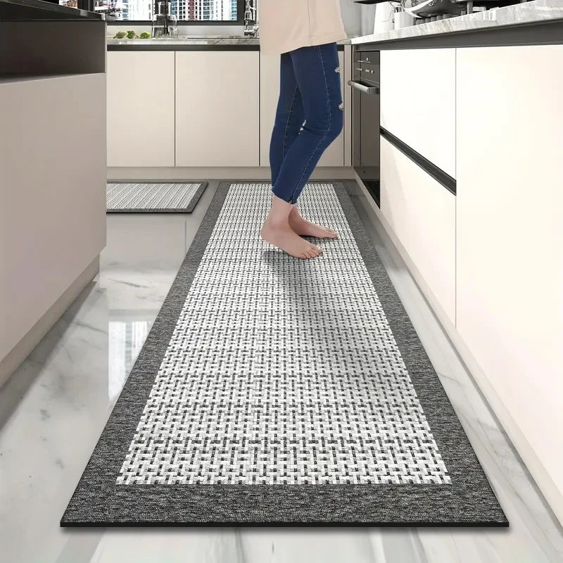 tapis sol antidérapant moderne gris blanc intérieur cuisine salle bain chambre porte lavage main