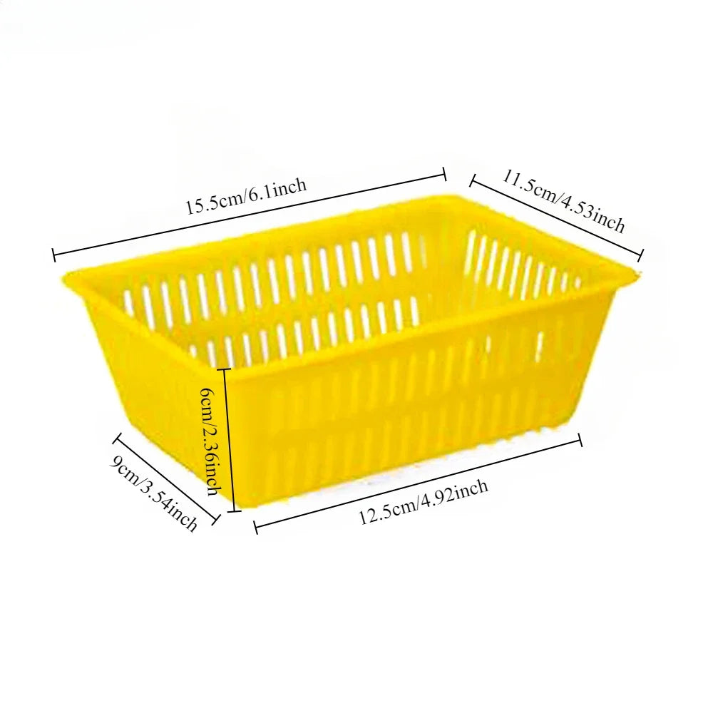 paniers rangement perforés modernes plastique respectueux l'environnement bleu vert orange rouge jaune