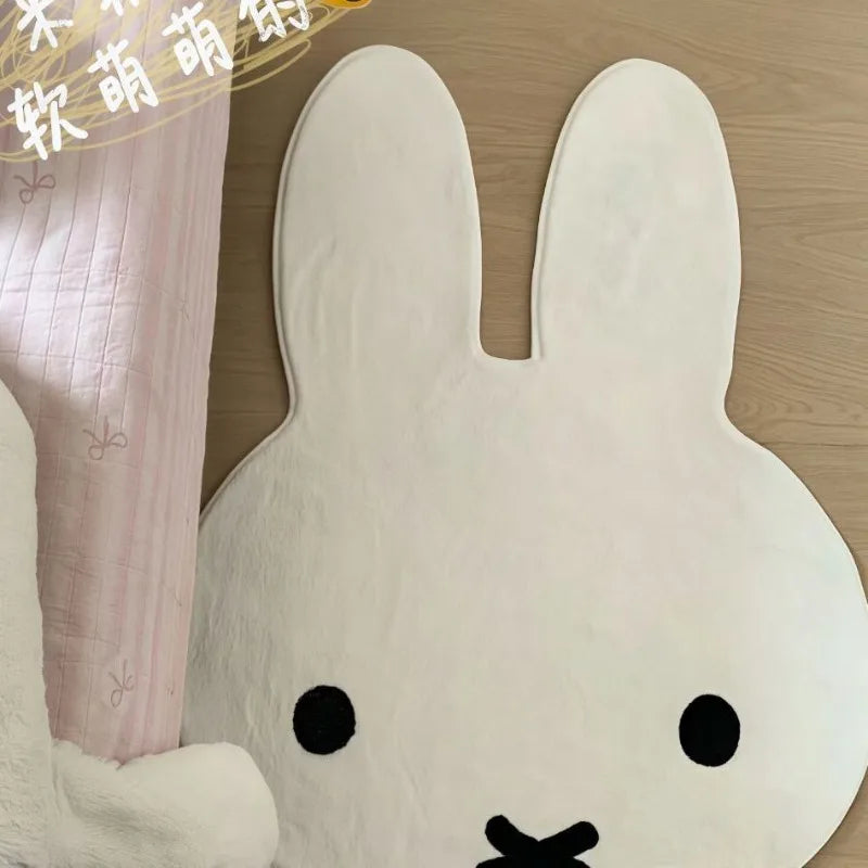 tapis blanc mignon visage lapin doux chambre coucher dessin animé animal fourni absorption 40x56cm