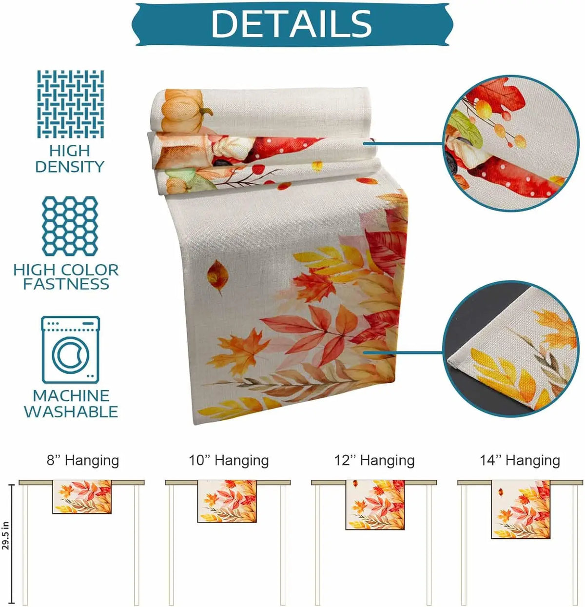 Tenture murale avec motif de feuilles d'automne colorées, offerte en différents formats adaptés à tous les espaces.