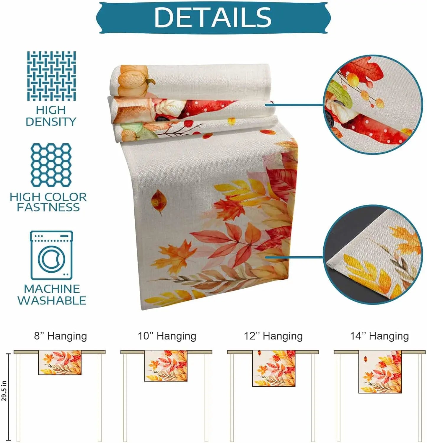Tenture murale avec motif de feuilles d'automne colorées, offerte en différents formats adaptés à tous les espaces.