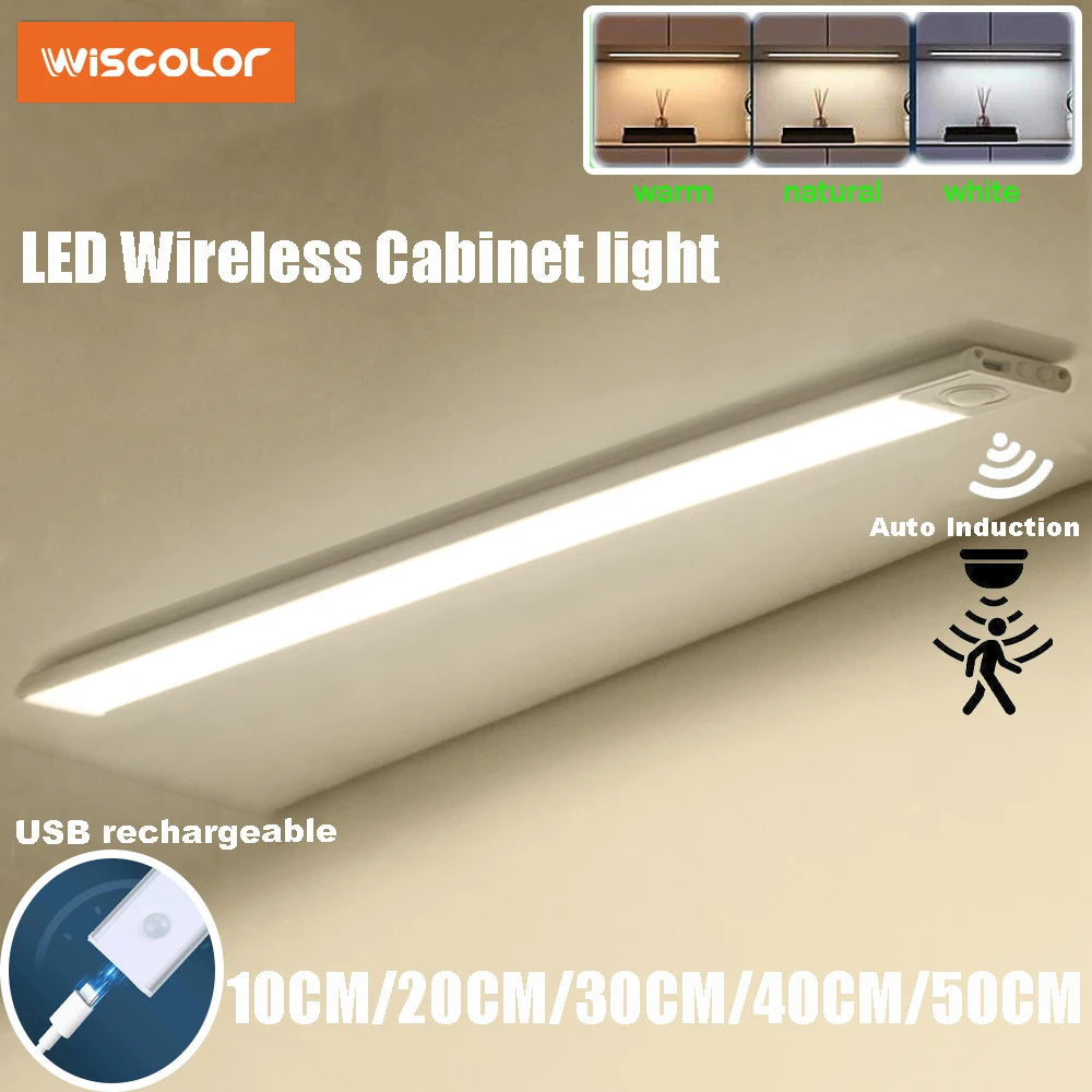 lampe led sans fil armoire rechargeable induction changement couleur luminosité moderne aimant 10cm 30cm