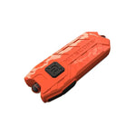 lampe torche rechargeable compacte moderne bleu noir orange logo nitecore anneau métallique certifiée ccc