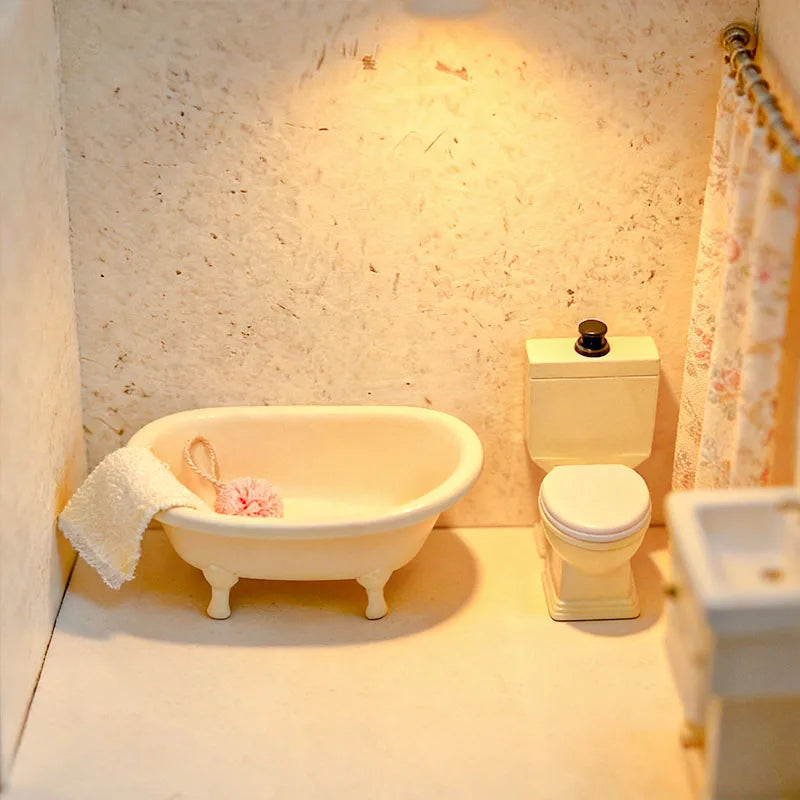 accessoires maison poupée fonte miniature toilettes baignoire 12 décoration chambre maison
