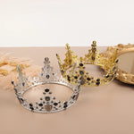 couronne or argent strass baroque élégante adhésive décoration fête princesse baby