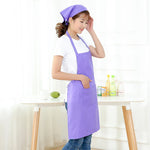 tablier cuisine polyester blanc rose violet uni classique epaulettes poche avant
