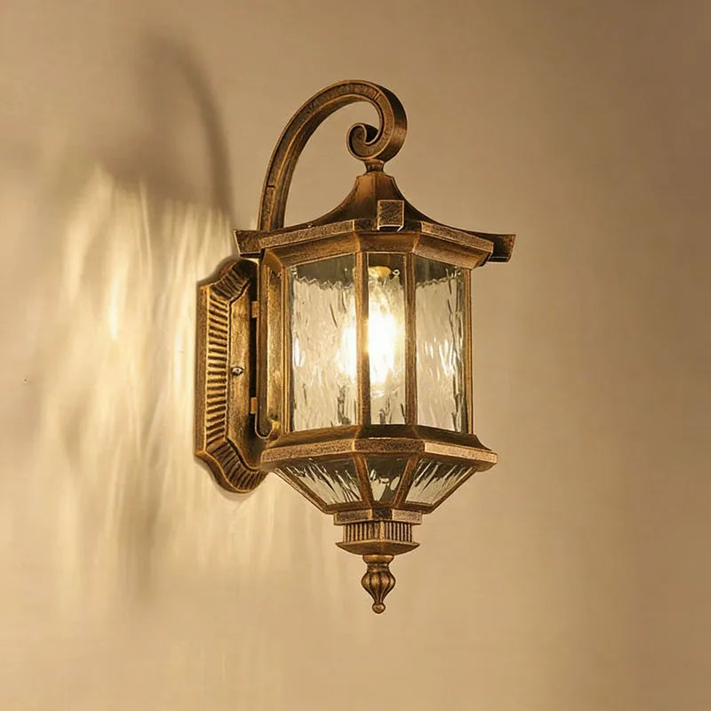 applique murale led noir bronze verre texturé classique vintage éclairage maison fixations e27