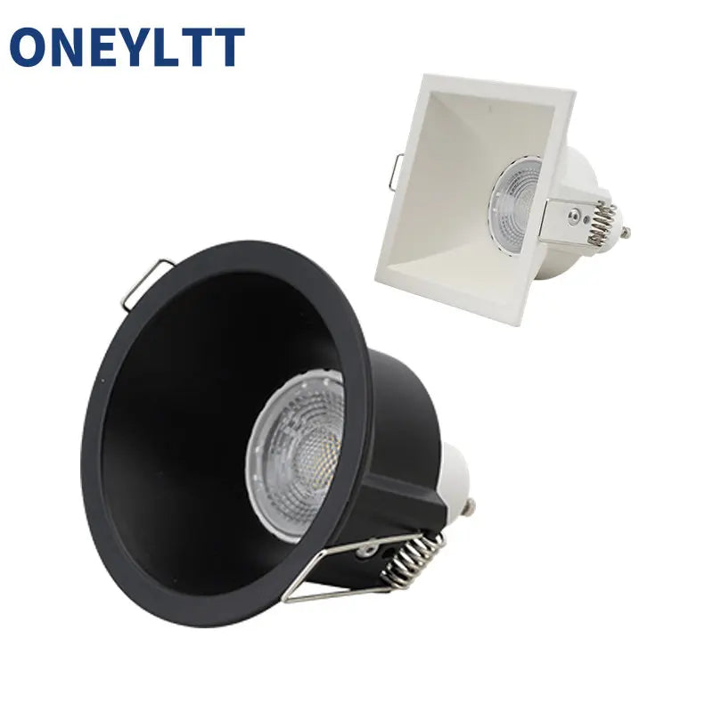 spot lumineux noir blanc moderne clip gu10 35mm aluminium mat