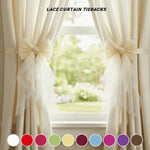 attaches rideau tulle dentelle bow décoratif romantique shabby chic blanc rose vif rouge vert