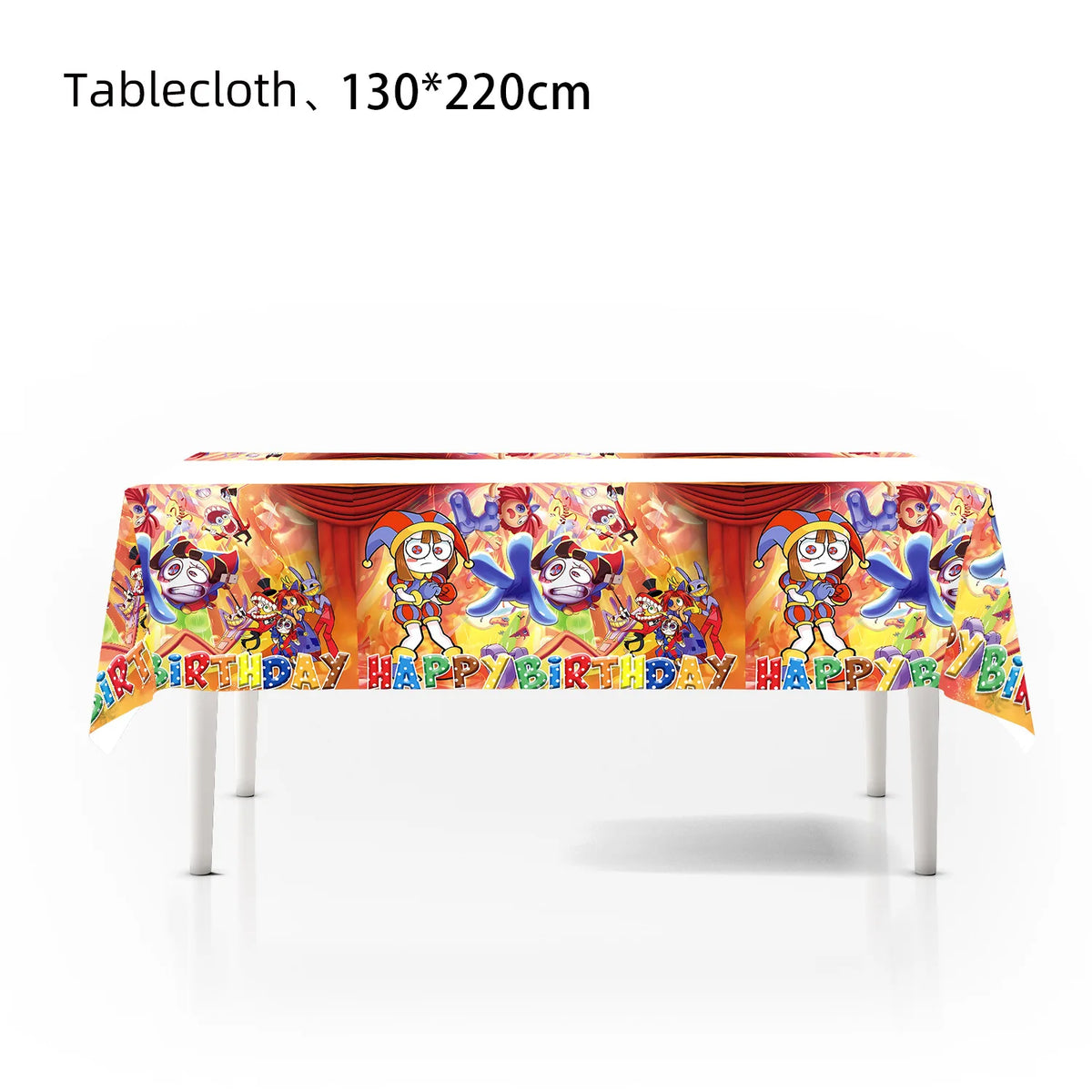 ensemble décoration anniversaire cirque numérique vaisselle papier assiettes gobelets serviettes nappe décorations multicolores