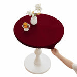 housse table moderne 60cm 80cm vert clair bleu beige élastique polyester resistant