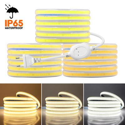 Ruban LED COB 220V IP65 flexible en action pour décoration intérieure