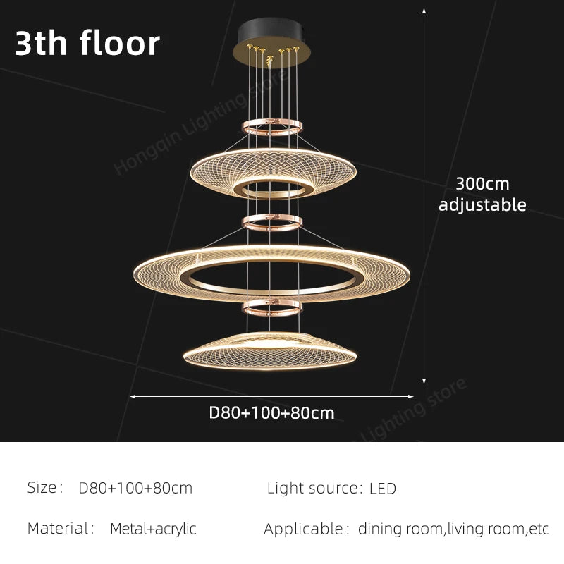 suspension lumineuse moderne doré grille mailles 60cm 80cm 100cm chambre salonhôtel