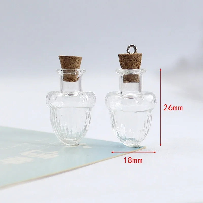mini vases verre transparents rayures classiques bouchons colorées deco diy salon poupée accessoire artisanat