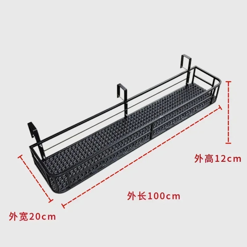 étagère balcon métal noir moderne clips perforations urbaineextérieur suspensions clips fixations