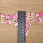 ruban dentelle polyester feuilles fleurs 8.5cm largeur artisanat broderie fine opacité écolo événement