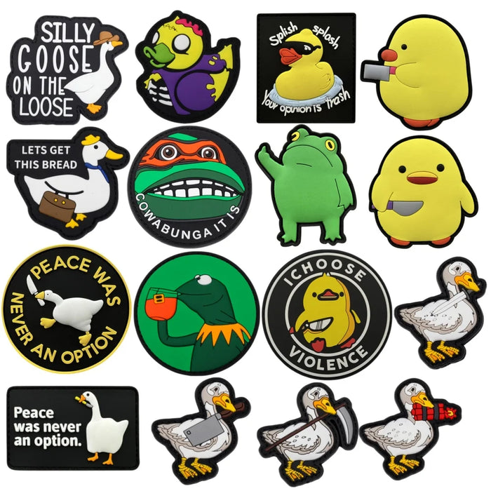 Écussons animaux cartoon adhésifs washables patchs tactiques militaires klett velcro emblèmes unisexeextérieur